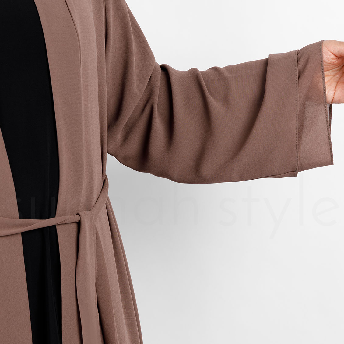 Sunnah Style Chiffon Layered Robe Cafe